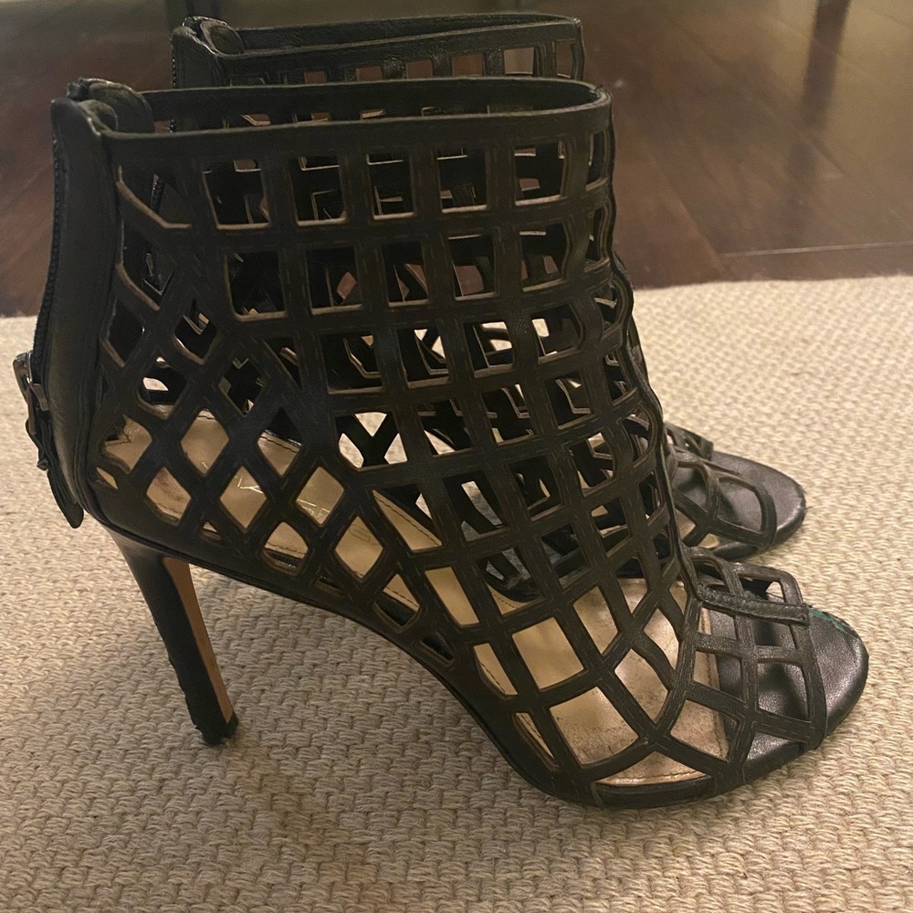 Via Spiga Caged Booties in Black